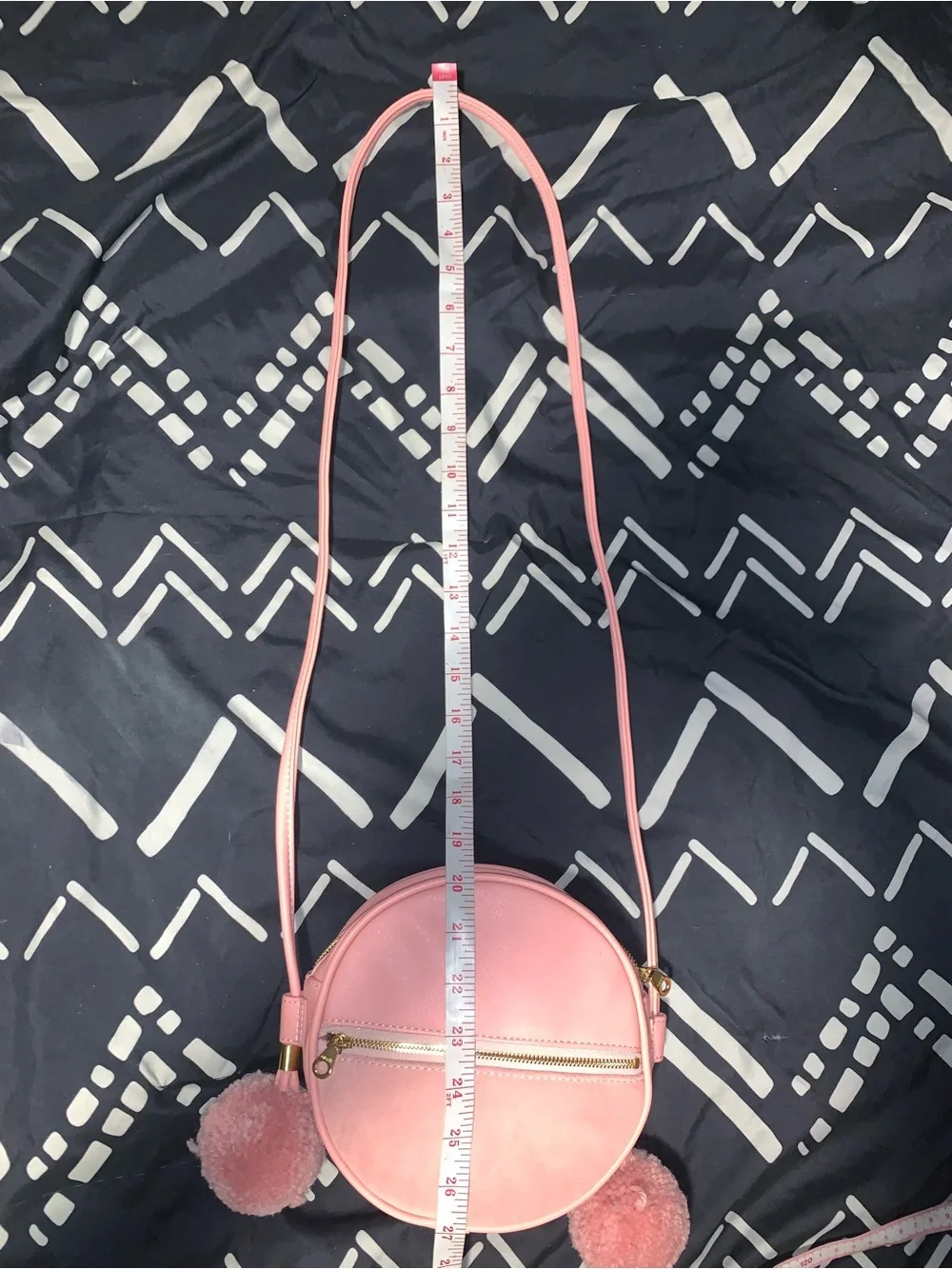 Never Worn Ban.do Leather Circle Pom Pom Crossbody Bag